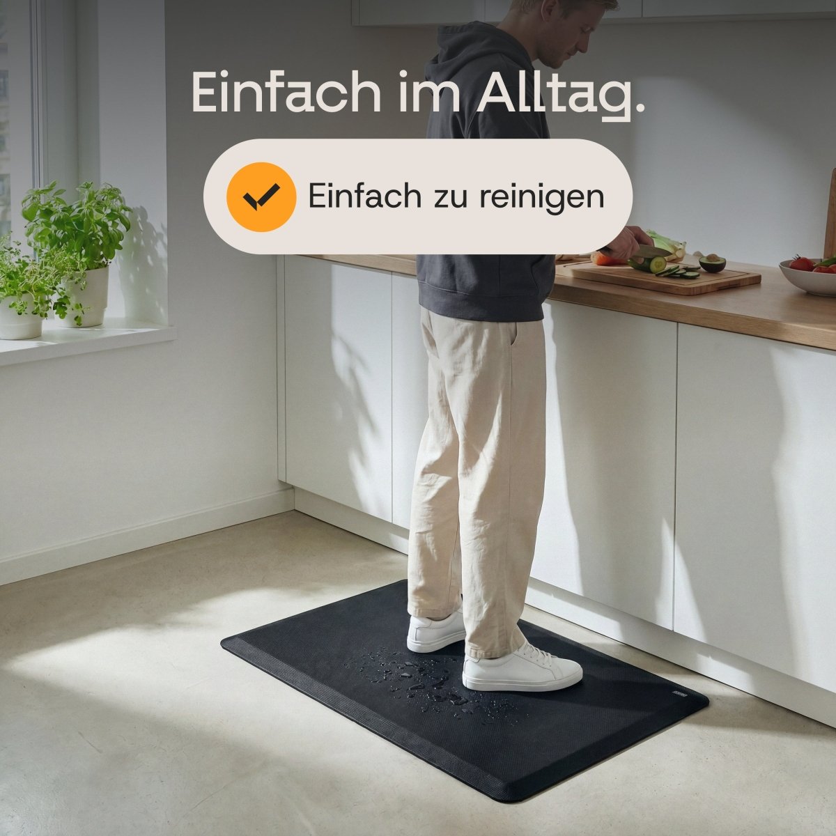CleverMat – Ergonomische Anti-Ermüdungsmatte - Clouvou Black