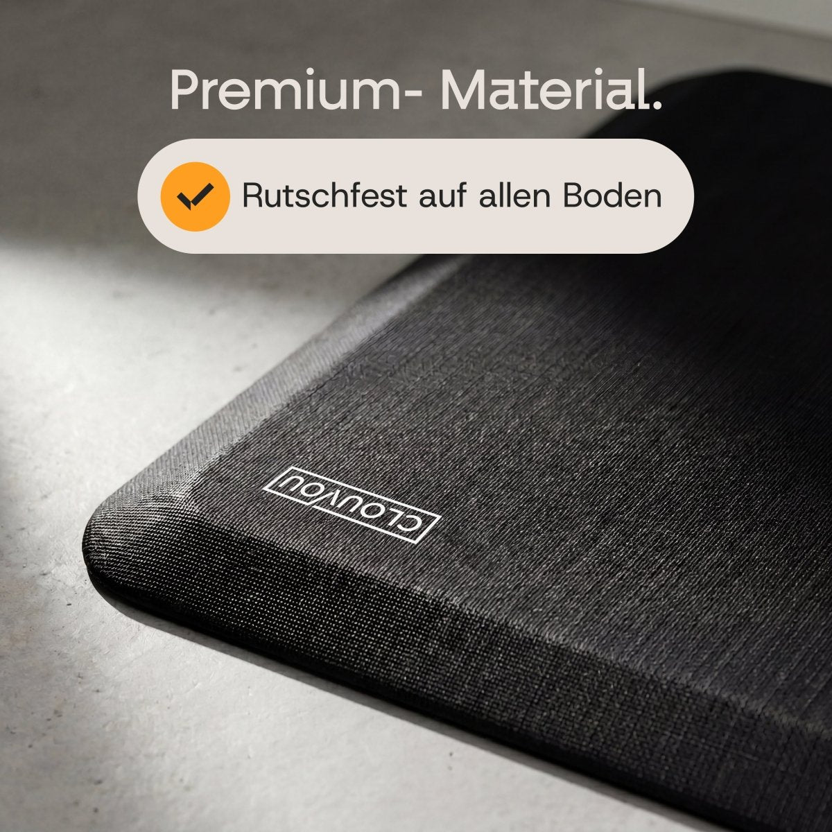 CleverMat – Ergonomische Anti-Ermüdungsmatte - Clouvou Black