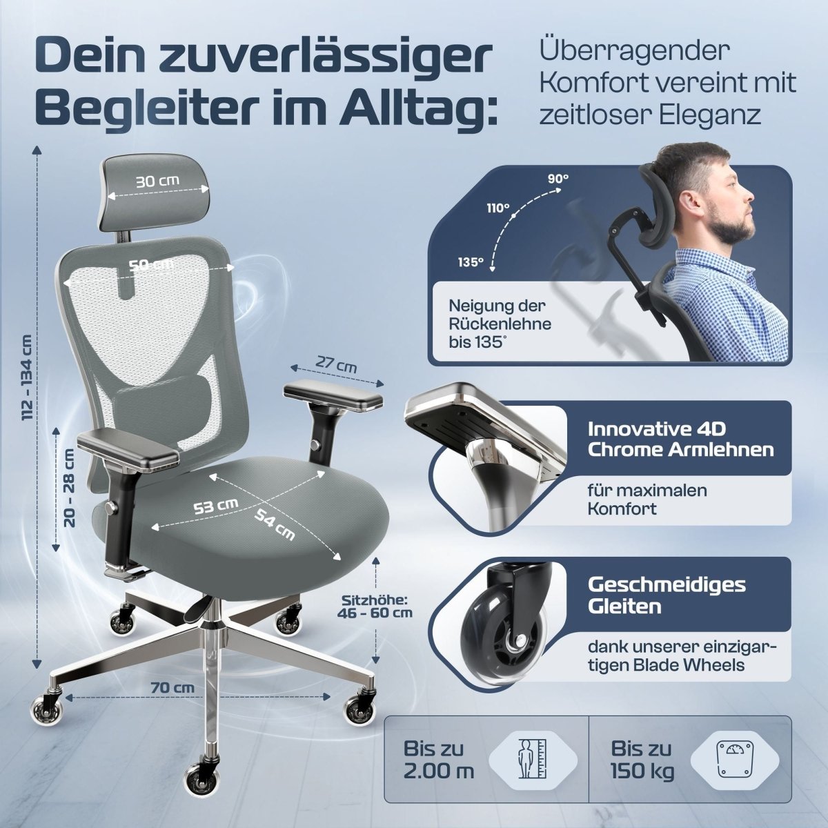 CLOUVOU CleverSeat - Ergonomischer Testsieger Bürostuhl - Clouvou Creme