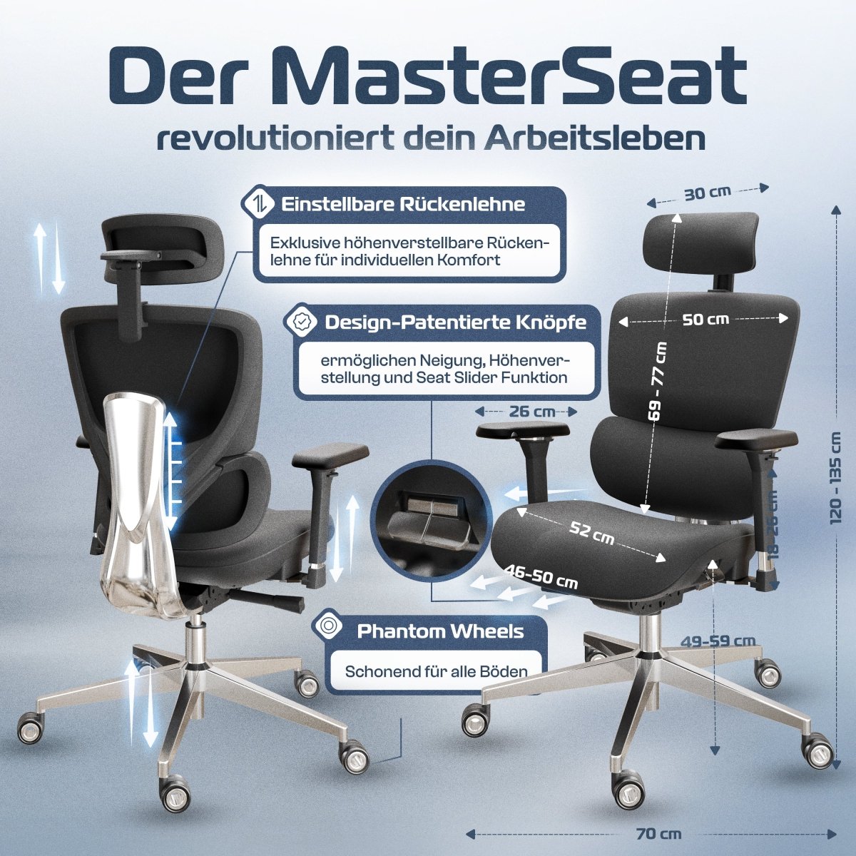 CLOUVOU MasterSeat – Ergonomischer Premium Bürostuhl - Clouvou Creme
