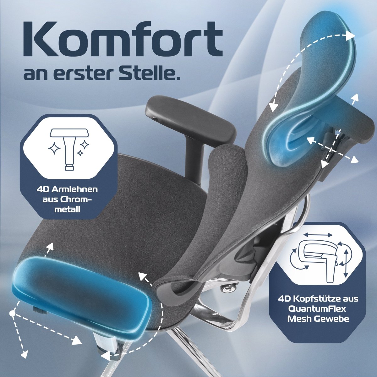 CLOUVOU MasterSeat – Ergonomischer Premium Bürostuhl - Clouvou Creme