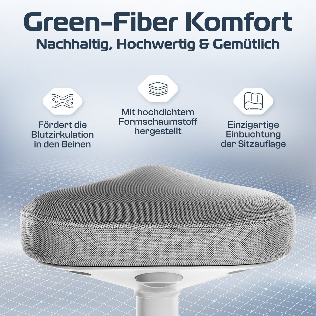 CLOUVOU Nexus - ergonomischer Hocker „Eine stilvolle neue Art des Sitzens“ - Clouvou #farbe_grau