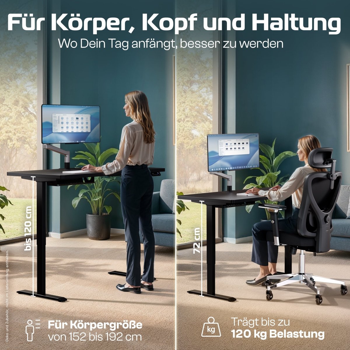 CLOUVOU ProDesk - Ergonomischer Sitz - Stehschreibtisch - Clouvou 160 x 80cm