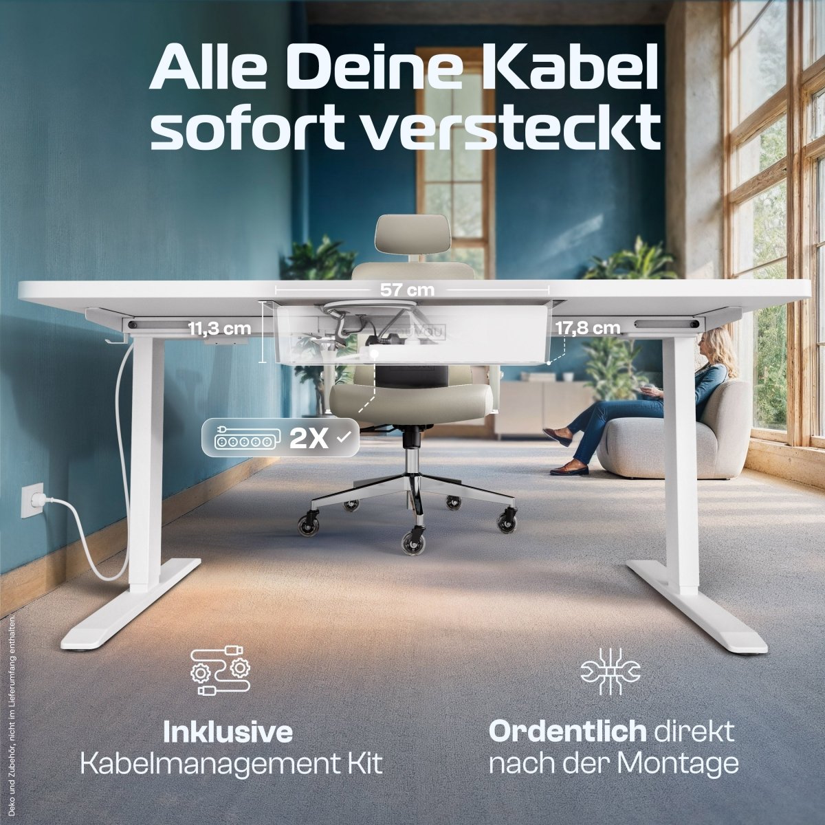 CLOUVOU ProDesk - Ergonomischer Sitz - Stehschreibtisch - Clouvou 160 x 80cm
