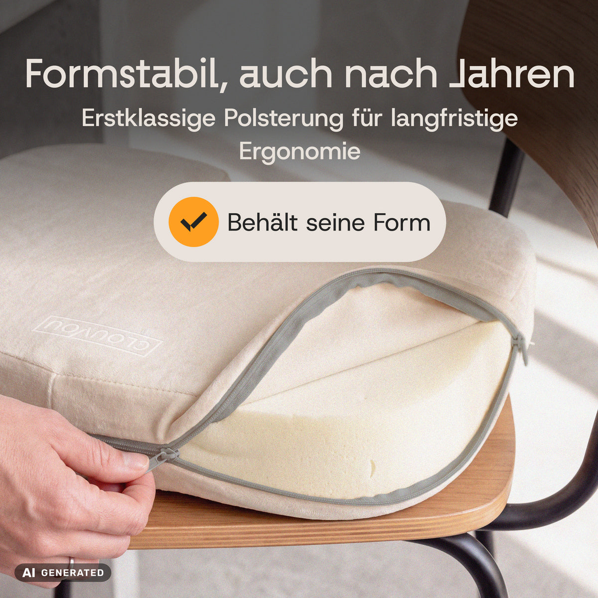 Clouvou Sitzkissen – Ergonomisches Memory-Schaum-Kissen für Bürostühle