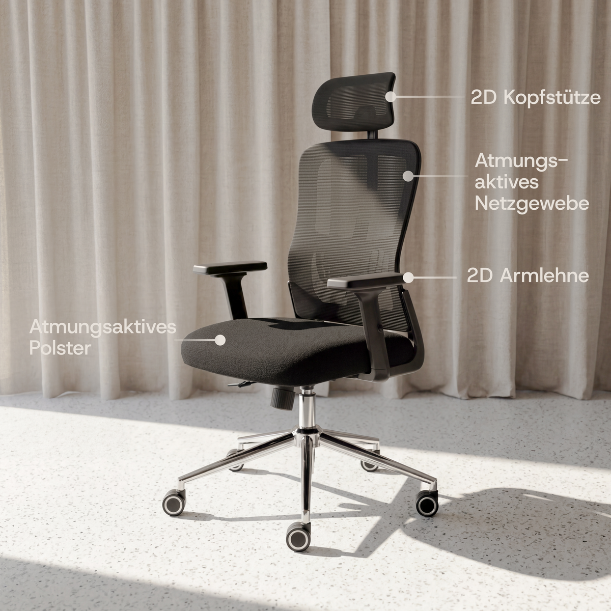 Clouvou BrightSeat – Ergonomischer Bürostuhl: Preis-Leistungssieger