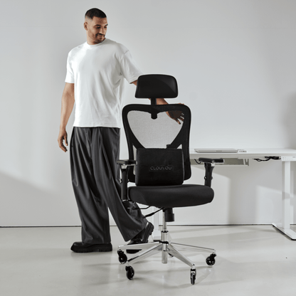 CLOUVOU CleverSeat - Ergonomischer Testsieger Bürostuhl - Clouvou Grau