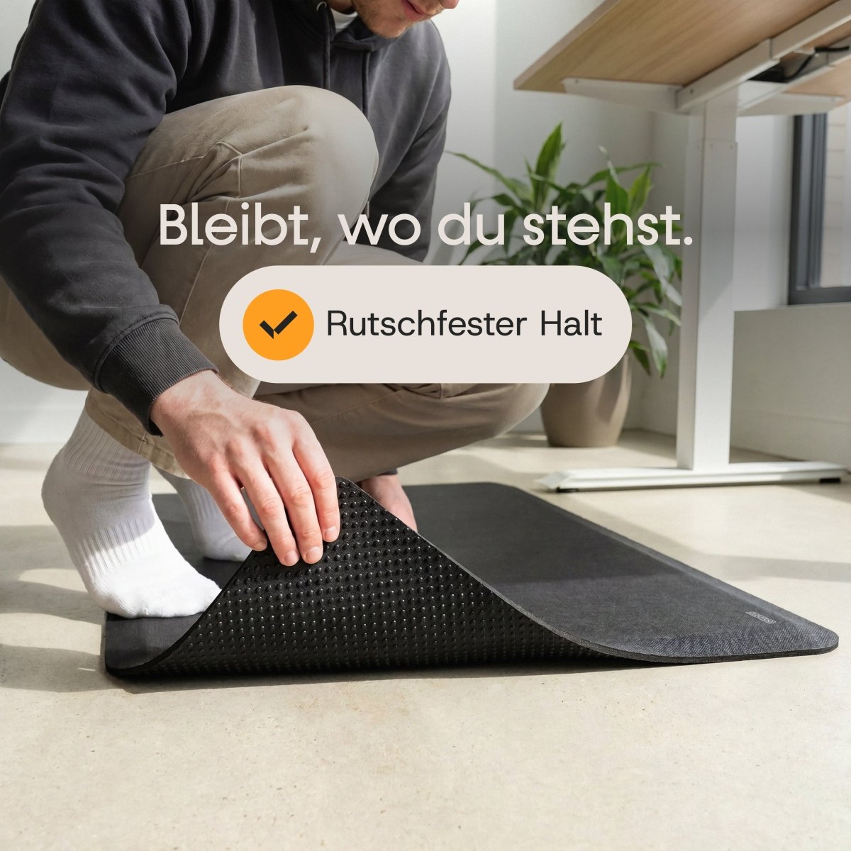 CleverMat – Ergonomische Anti-Ermüdungsmatte - Clouvou Black