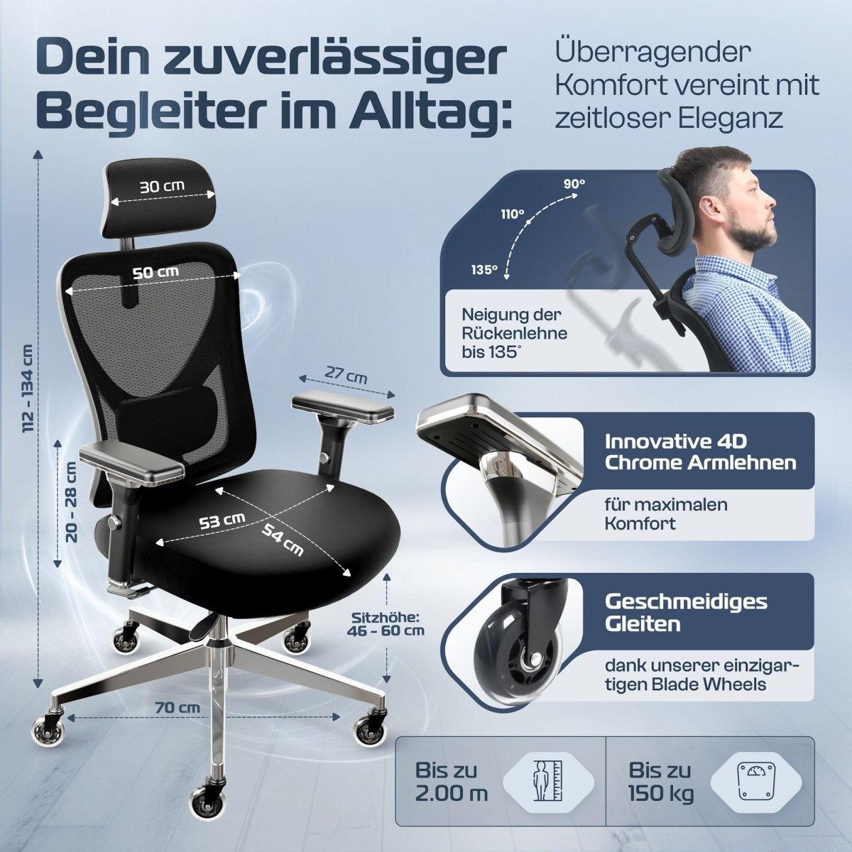 CLOUVOU CleverSeat - Ergonomischer Testsieger Bürostuhl - Clouvou Creme
