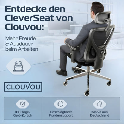 CLOUVOU CleverSeat - Ergonomischer Testsieger Bürostuhl - Clouvou Creme
