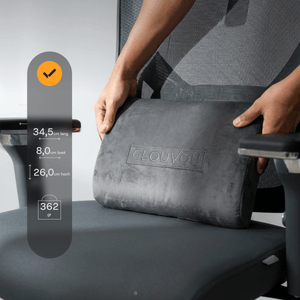CLOUVOU Lordosenkissen – Ergonomisches Rückenkissen für Bürostühle - Clouvou Weiß