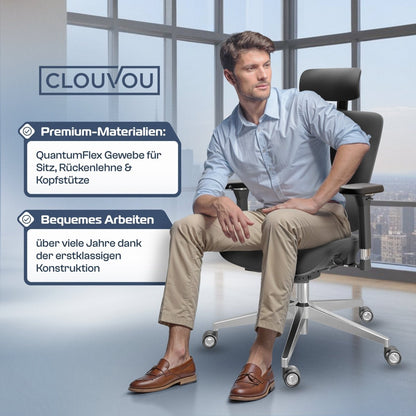 CLOUVOU MasterSeat – Ergonomischer Premium Bürostuhl - Clouvou Creme
