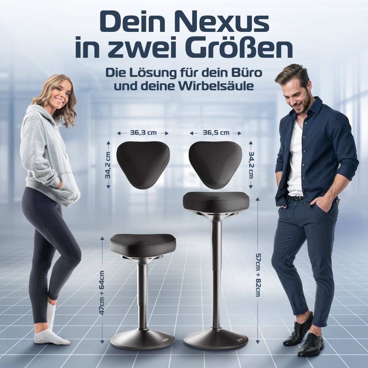 CLOUVOU Nexus - ergonomischer Hocker „Eine stilvolle neue Art des Sitzens“ - Clouvou #farbe_schwarz