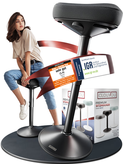 CLOUVOU Nexus - Ergonomischer Hocker „Eine stilvolle neue Art des Sitzens“ - Clouvou #farbe_schwarz