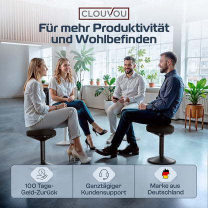 CLOUVOU Nexus - ergonomischer Hocker „Eine stilvolle neue Art des Sitzens“ - Clouvou #farbe_grau