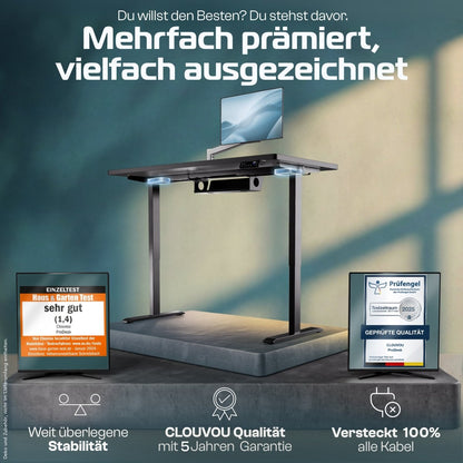 CLOUVOU ProDesk - Ergonomischer Sitz - Stehschreibtisch - Clouvou 160 x 80cm