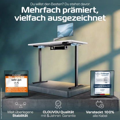CLOUVOU ProDesk - Ergonomischer Sitz - Stehschreibtisch - Clouvou 160 x 80cm