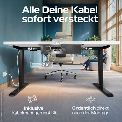 CLOUVOU ProDesk - Ergonomischer Sitz - Stehschreibtisch - Clouvou 160 x 80cm
