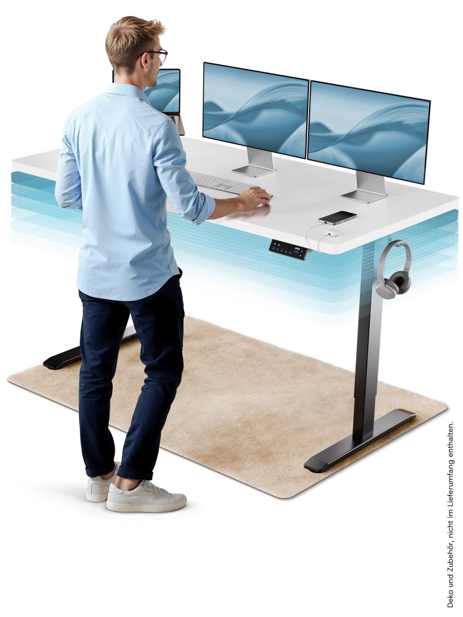 CLOUVOU ProDesk - Ergonomischer Sitz - Stehschreibtisch - Clouvou 160 x 80cm