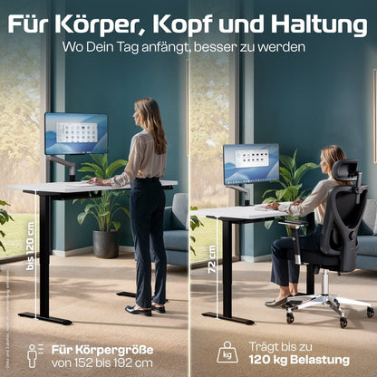 CLOUVOU ProDesk - Ergonomischer Sitz - Stehschreibtisch - Clouvou 160 x 80cm