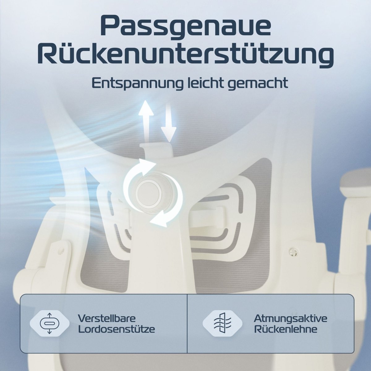 CLOUVOU SmartSeat – Ergonomischer preiswerter Bürostuhl - Clouvou Creme