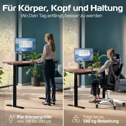 MasterDesk – Premium höhenverstellbarer Schreibtisch mit Dual - Motor - Clouvou 160 x 80cm