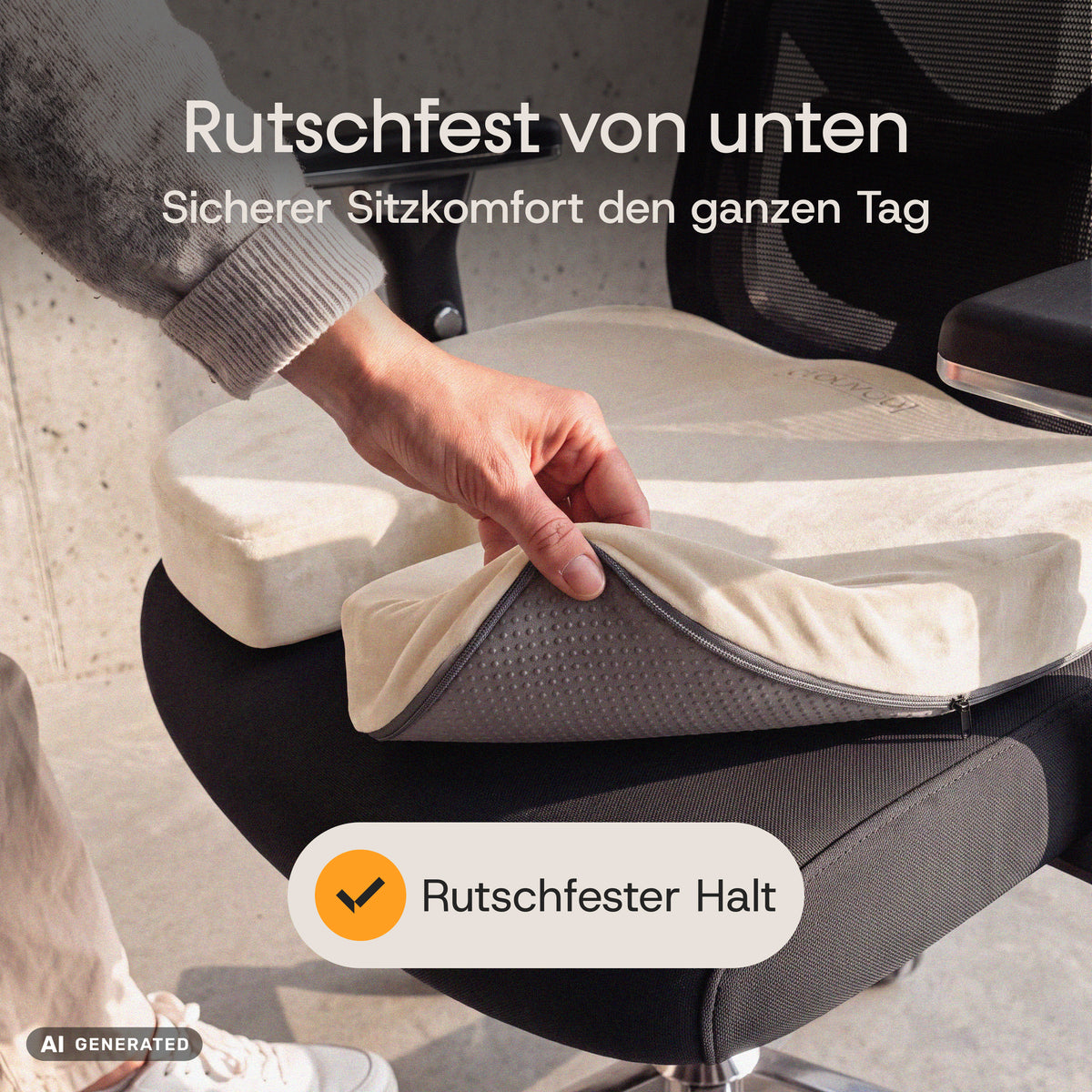 Clouvou Sitzkissen – Ergonomisches Memory-Schaum-Kissen für Bürostühle