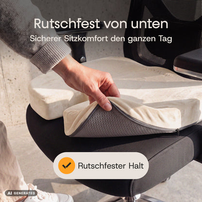 Clouvou Sitzkissen – Ergonomisches Memory-Schaum-Kissen für Bürostühle