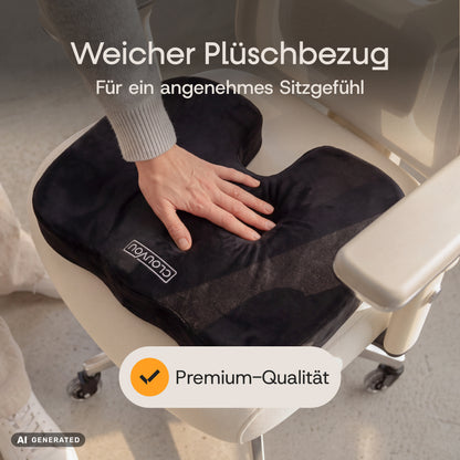 Clouvou Sitzkissen – Ergonomisches Memory-Schaum-Kissen für Bürostühle