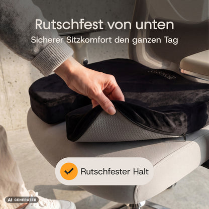 Clouvou Sitzkissen – Ergonomisches Memory-Schaum-Kissen für Bürostühle