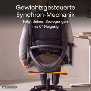 VOLUME – Ergonomischer Bürostuhl - Clouvou Schwarz